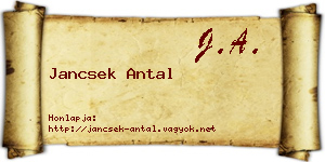 Jancsek Antal névjegykártya