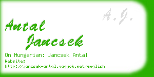 antal jancsek business card